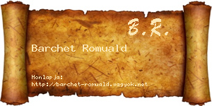 Barchet Romuald névjegykártya